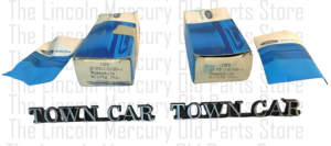 Nameplate, Town Car Script PAIR - NOS